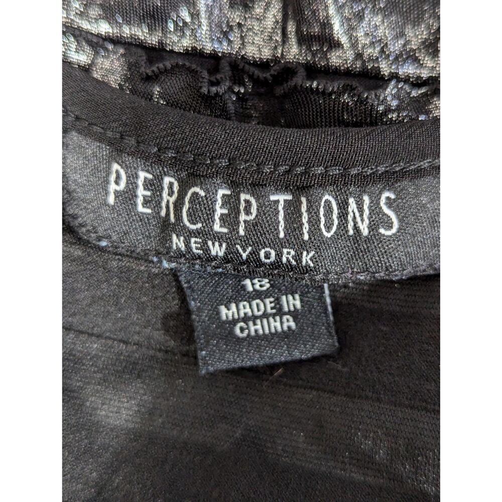 Perceptions! Black & Silver Metallic Brushed Ruff… - image 5